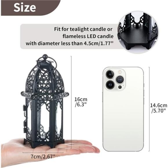 6 Pcs Hanging Candle Holder Lantern Centerpiece Table/Hanging Glass - Picture 3 of 7